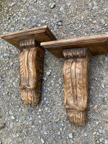 Carved gothic shelves