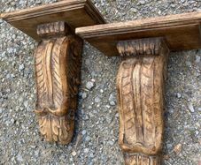 Carved gothic shelves