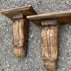 Carved gothic shelves