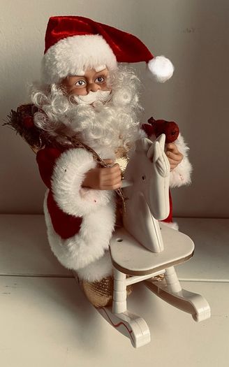 Santa on Rocking horse musical decoration