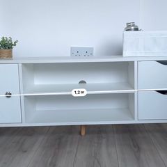 white tv rack