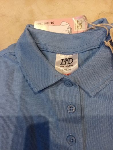 L&D Girls Polo Shirts X 2.    Age- 6-7 Years.   B.N.W.T