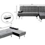 Blue Velvet Nordic Comfort Chaise Sofa,198cm Image 5