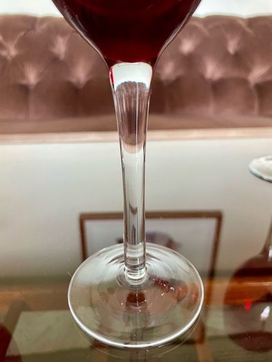 Vintage Italian Hand Blown Ruby Red Wine or Water Goblets 23 cm Tall