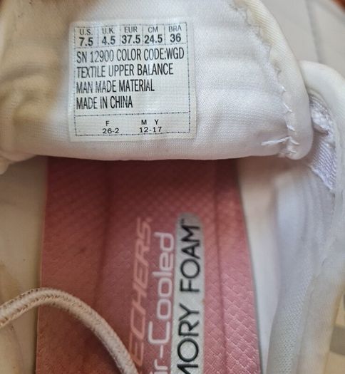 skechers flex appeal white Size 4.5 eu 37.5 in like new condition