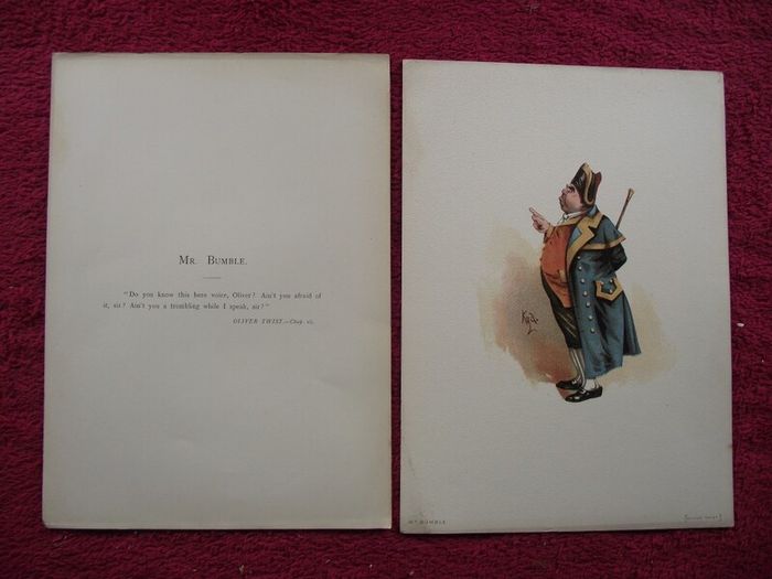 3 X Chromolithographs from The Characters of Dickens by "Kyd" - Raphael Tuck & Sons - London 1889