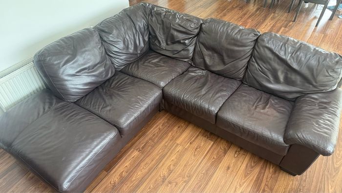 Brown Leather Corner Sofa