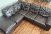 Brown Leather Corner Sofa