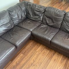 Brown Leather Corner Sofa