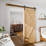 Sliding Barn Door Kit 6FT/183CM Black Heavy Duty Barn Door Sliding Hardware Track Kit for Single Wood Door 91.5CM Wide Image 3