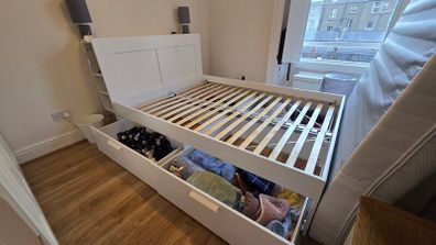 IKEA Kingsize Bedframe w/ Storage & Headboard