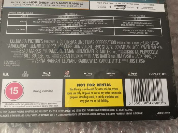 Anaconda 4K Steelbook Dolby Atmos