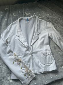 Jersey crystal pear detail blazer by EV4