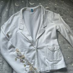 Jersey crystal pear detail blazer by EV4