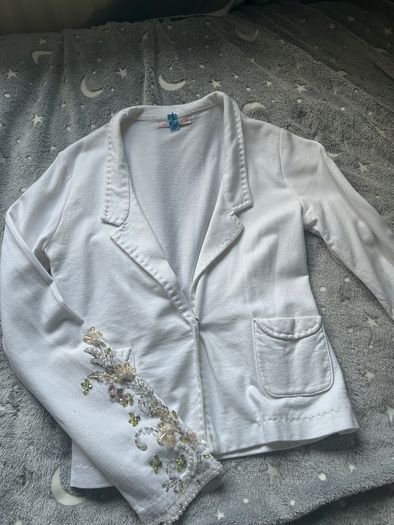 Jersey crystal pear detail blazer by EV4