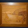 Beautiful Handmade Vintage inlaid Wood Marquetry Artwork Image 4