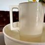Large Sarreguemines France Ivory Washbasin and Jug Art Deco 1920s to 50s Image 9