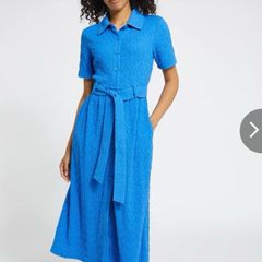 Cobalt Blue Jersey Shirt Dress