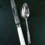 Vintage Art Deco boxed set of silver plated EPNS grapefruit knife and spoons Image 3
