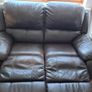 2 seater recliner brown leather Image 4