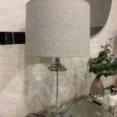 Glass and chrome table lamps (pair)