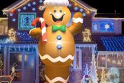 5Ft Inflatable Gingerbread Man, Christmas Inflatables Outdoor Decorations with LED Lights, Blow Up Christmas Yard Decorations for Xmas Party and Holiday (FREE POSTAGE)