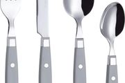 EXZACT 24 Piece Cutlery Set Stainless Steel Grey Rivet Handles - Brand New
