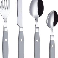 EXZACT 24 Piece Cutlery Set Stainless Steel Grey Rivet Handles - Brand New