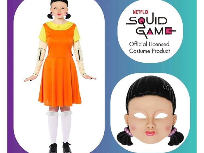 Adults Officially Licensed Squid Game Deluxe Doll Ladies Fancy Dress Costume MULTIPLE SIZES (FREE POSTAGE)