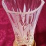 Vintage Killarney Crystal Cut Crystal Glass 8 Inch Tall Octagonal Large Flared Shaped Vase With 24 carat Gold Finishing Round Base Made In Ireland Image 7