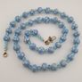 Vintage Venetian Style Light Blue White Dotted Glass Beads Necklace Image 9