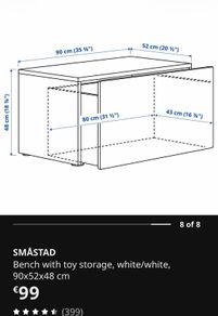 Grey bench toy storage