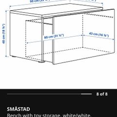 Grey bench toy storage