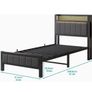 Single Bed Frames with Storage Headboard and Charging Station LED Lights Image 9