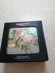 Coasters new in box vintage floral patterns