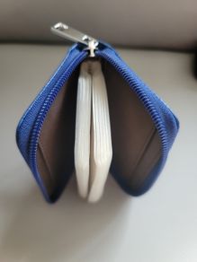 New Blue Genuine Leather Credit Card Holder ID Business Card Case Purse Wallet for Men & Women 26 slots