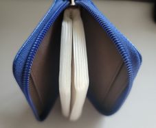 New Blue Genuine Leather Credit Card Holder ID Business Card Case Purse Wallet for Men & Women 26 slots