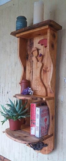 NEW Rustic Driftwood Couple Floating Shelf