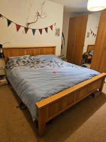 Superking solid oak size bed
