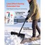 Snow Shovel for Driveway 558.8 mm Plastic Shovel with D-Grip Handle, for Home Garden Camping Outdoor Use, Aluminum Strip, Large Capacity Lightweight Snow Removal Tool with Extended Steel Handle Image 3