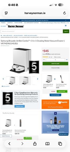Samsung Bespoke Jet Bot Combo Steam