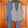 Gents Blue 3 Piece Remus Uomo Blue Designer Suit- Worn To 2 Weddings. Beautiful Quality. Trousers waist 32" x 32" long. Excellent. Dry cleaned. Image 3
