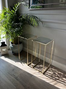 X2 gold mirrored console tables