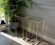 X2 gold mirrored console tables