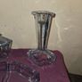 1930's Art Deco Walther and Sohne blue glass dressing table set Image 6