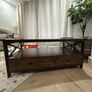 Solid Coffee Table with Drawers Image 2