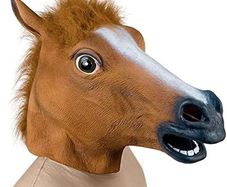Halloween Mask Horse Head Mask Deluxe Novelty Halloween Costume Party Latex Animal Head Mask