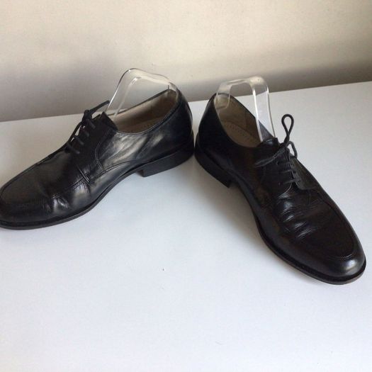 Mens Paulo Bellini Black all leather Formal lace up shoes size 8.5