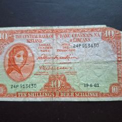 1963 Lady Lavery 10 Shillings, damaged