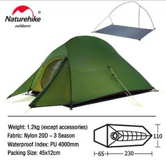 BRAND NEW Ultralight 20D Nylon Camping Tent Waterproof Outdoor Hiking Travel Tent Backpacking Cycling Tent